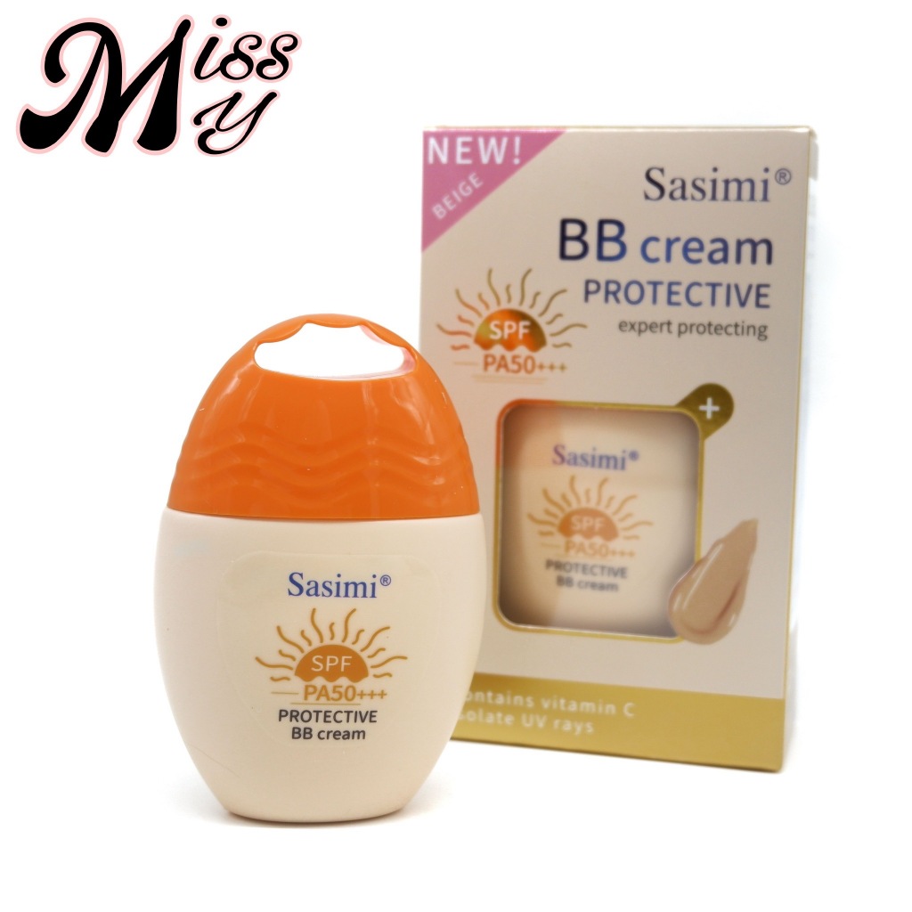 Sasimi Protective BB Cream SPF50 PA+++ บีบีครีมผสมกันแดด ปกปิดผิวเนียน พร้อมปกป้องผิวจากแสงแดด