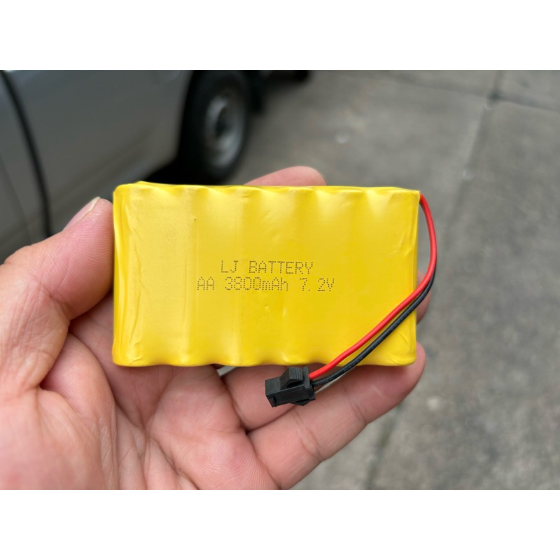 แบตเตอรี่สำรองรถบังคับวิทยุ 7.2V-3800mahแจ็คดำสองสายสำหรับใส่รถบังคับวิทยุ