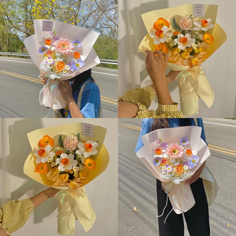 ช่อดอกไม้โทนส้ม (orange ) **ฟรีถุงกระดาษ**