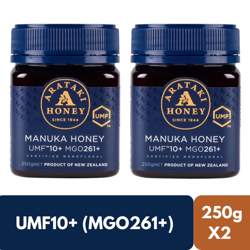 น้ำผึ้งมานูก้า Arataki Manuka Honey UMF10+ (MGO261+) 250g x2 Product of New Zealand
