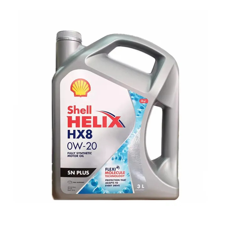 น้ำมันเครื่อง SHELL HELIX HX8 ECO 0W20 ขนาด 3L SHELL น้ำมันเครื่องยนต์เบนซินสังเคราะห์แท้100% น้ำมัน