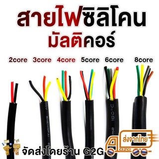 G2G สายไฟมัลติคอร์ ซิลิโคน ขายเป็นเมตร 2/3/4/5/6/8 core 0.3-2.5 sqmm สำหรับ LED มอเตอร์ Sensor งานไฟฟ้า