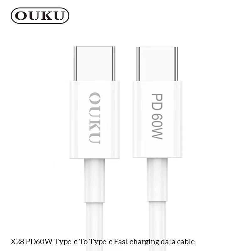 ใหม่!! OUKU X28 สายชาร์จเร็ว Type-C to Type-C ความยาว1M Charging Data Cable PD60W Fast Charge 3A สายชาร์จชาร์จเร็ว
