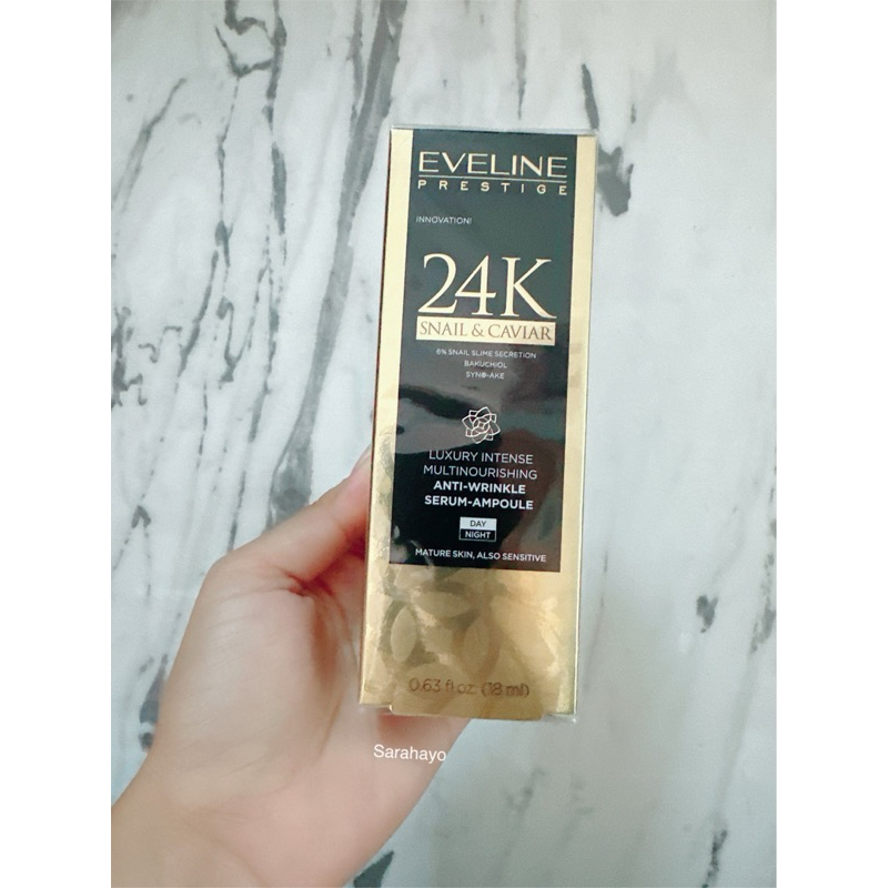 Eveline Prestige 24K Snail and Caviar Serum, 18 ml. เซรั่ม 24เค สเนล แอนด์ คาเวียร์ เซรั่ม