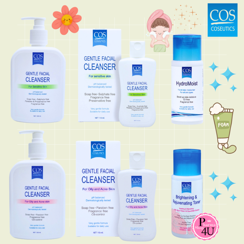 COS Coseutics Gentle Facial Cleanser Oily / Senstive Skin / Brightening Toner / Hydromoist 125ml #L1