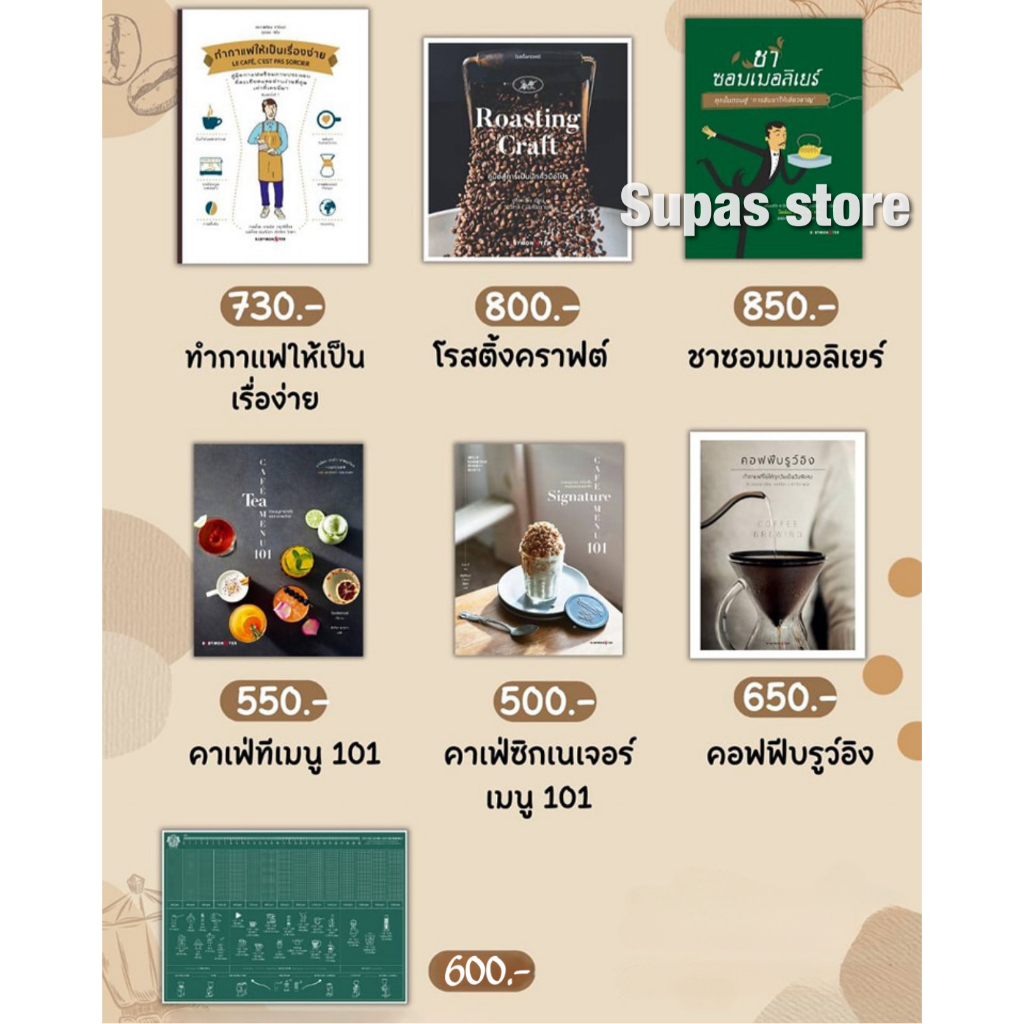 Cafe Tea Menu 101 ชาซอมเมอลิเยร์ Roasting Craft คาเฟ่ซิกเนเจอร์เมนู ทำกาแฟให้เป็นเรื่องง่าย COFFEE BOOK คู่มือออกแบบ