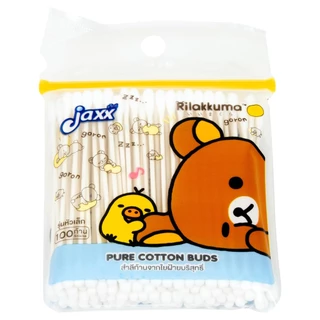 JAXX - Pure Cotton Bud 100 Purest Small Bud (2Pcs/Packs) แจ็กซ์คอตตอนบัด ลายริลัคคุมะ รุ่นหัวเล็ก100ก้าน (2ห่อ/แพ็ค)