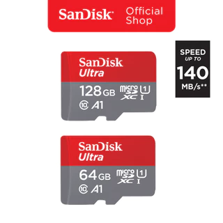 SanDisk Ultra Micro SDXC UHS-I 64GB,128GB ความเร็วอ่านสูงสุด 140 MB/s U1 A1  (SDSQUAB)
