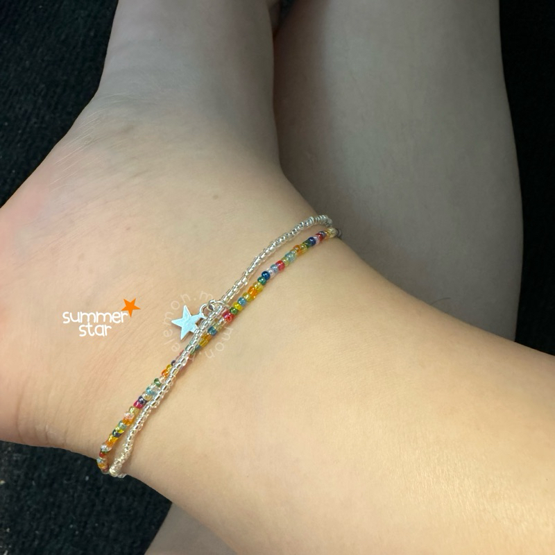 กำไลข้อเท้าลูกปัด (แบบตะขอ) Anklet✨🌹 (รบกวนอ่านละเอียดของสินค้าก่อนสั่งซื้อนะคะ)
