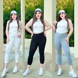 RedEars เลคกิ้งสาวอวบผ้าเรยอนขา 5 ส่วน เกรดพรีเมี่ยม Premium Rayon Leggings ผู้หญิง ผ้านุ่มลื่น ใส่สบาย ผิวแพ้ง่าย