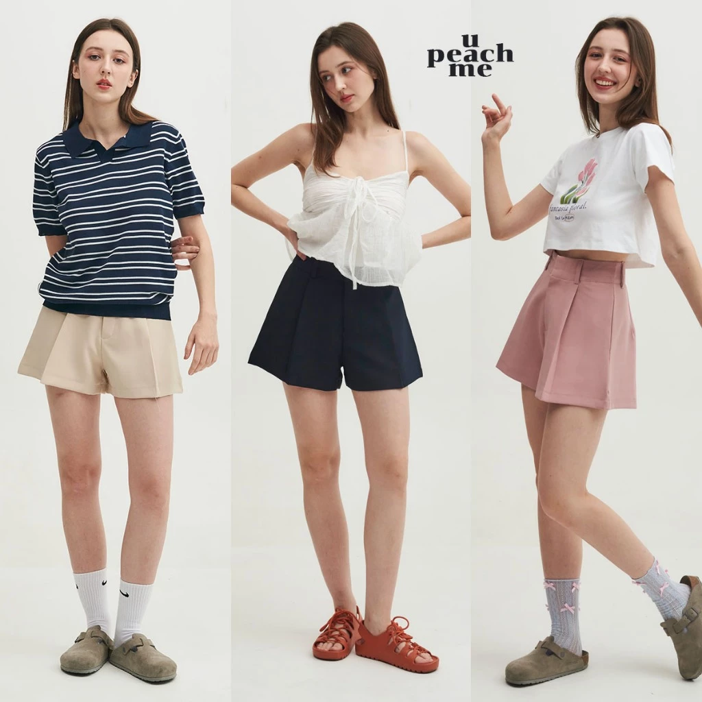 *มีส่งด่วน* upeachme(C3-3.5) MOSCOW SHORTS (S-3XL) กางเกงขาสั้นจีบทวิส ขาสั้นจับจีบหน้า สะโพกใหญ่ เป๊ะทรงดีทิ้งตัวสวย