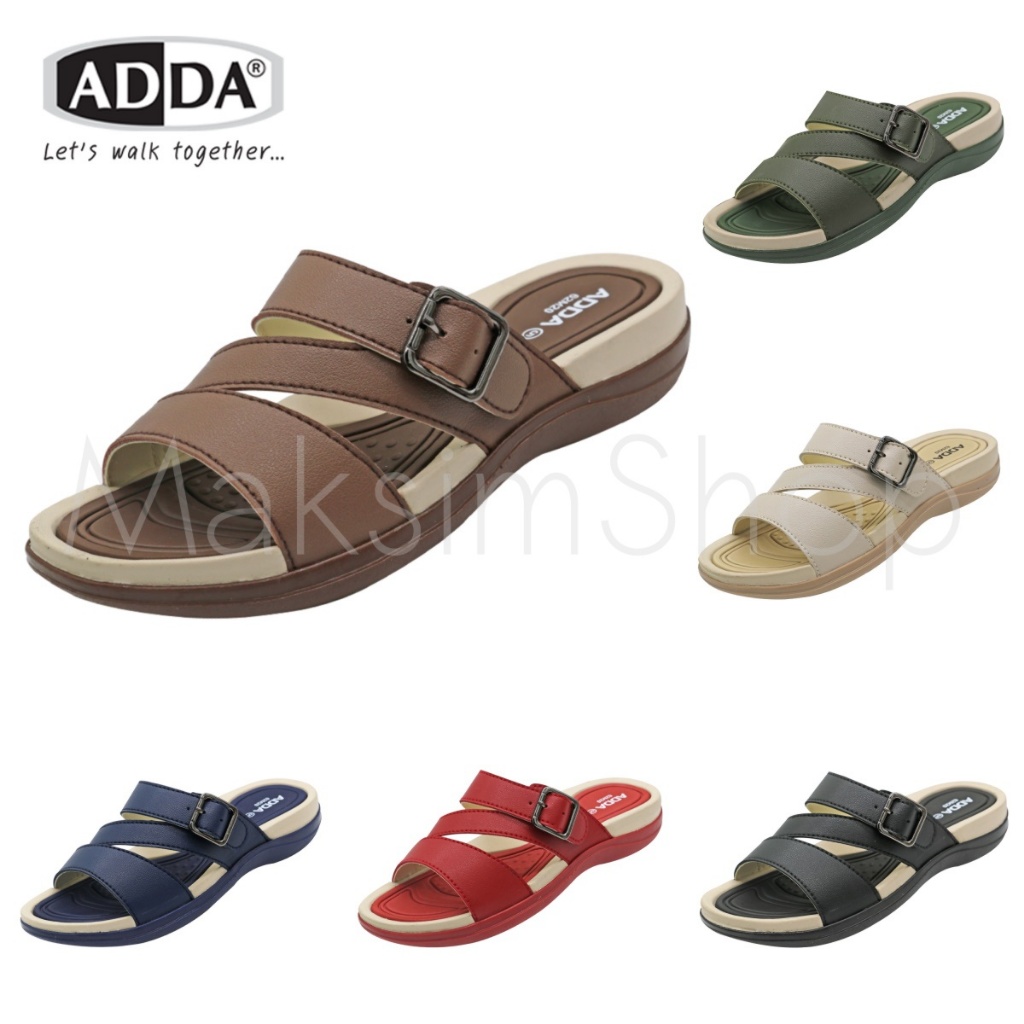 🔥ADDA 62M20 รองเท้าแตะลำลอง รองเท้าผู้หญิง ทรง ใส่สบาย พื้นนุ่ม ไม่ลื่น ไซส์ 4-7 สีดำ ครีม กรม น้ำตาล แดง เขียว Maksim