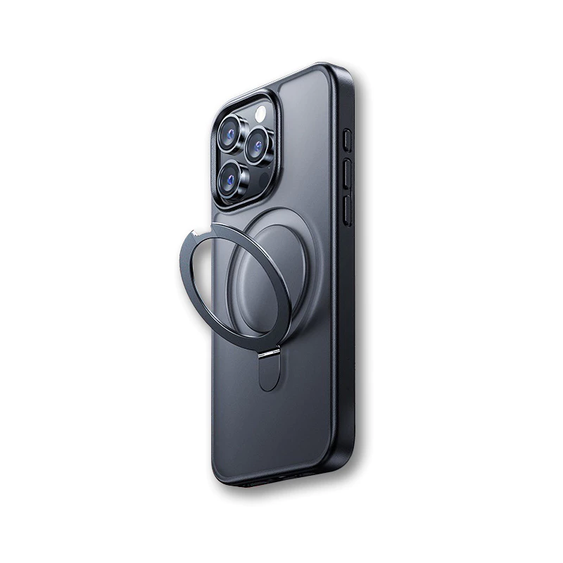 เคส iPhone Magnetic พร้อมขาตั้งหมุนได้ มีน้ำค้างแข็ง ฟรีขอบเลนส์ thumbnail 10