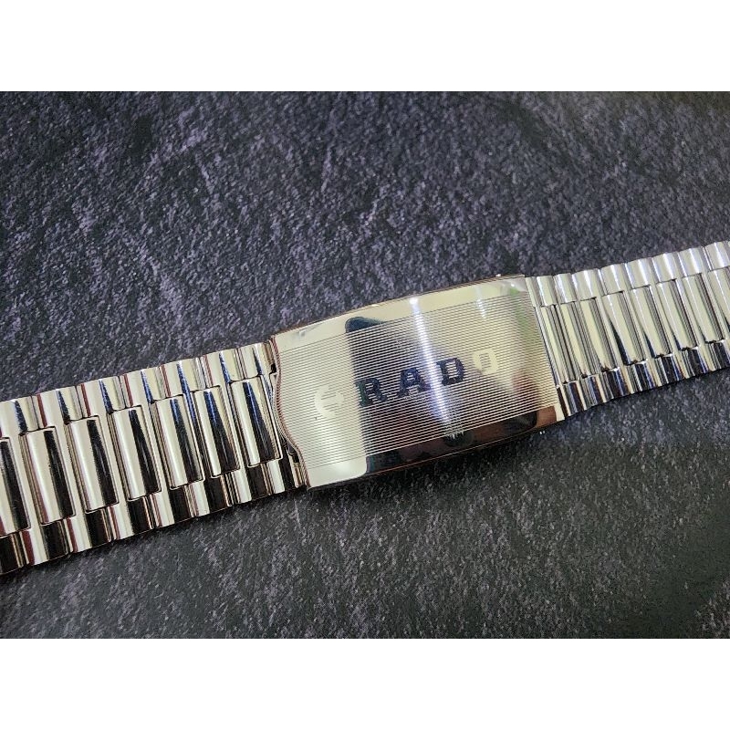 สายนาฬิกา สาย rado 18mm สีเงิน (รุ่นเก่า) บานพับไม่ยืด (เทียบ)