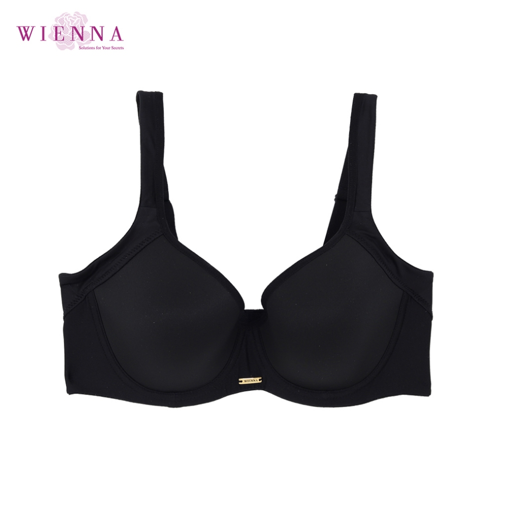 WIENNA เสื้อชั้นใน New Collection Point Spacer DB61422 ไซซ์ใหญ่ มีโครง แบบเรียบ สีเนื้อ สีดำ Tulip