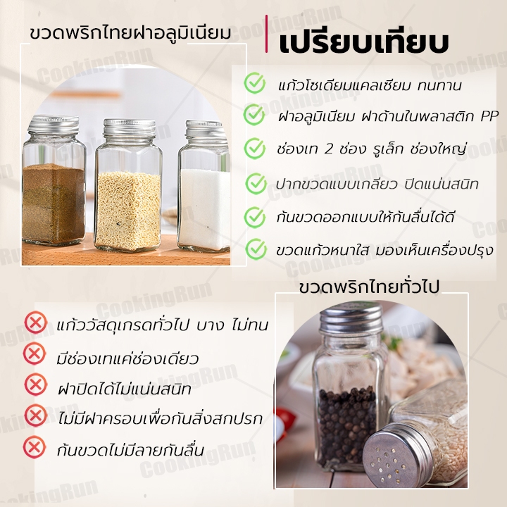 ไลฟ์24ชม.ลด100.-  ขวดพริกไทย ฝาอลูมิเนียม ขวดใส่เครื่องปรุง เครื่องเทศ ขนาด 120ml/4oz ปรับได้ 2 แบบ รูเล็ก ราคา ถูกที่สุด ดีลบีเคเค แกลเลอรีภาพที่ 3