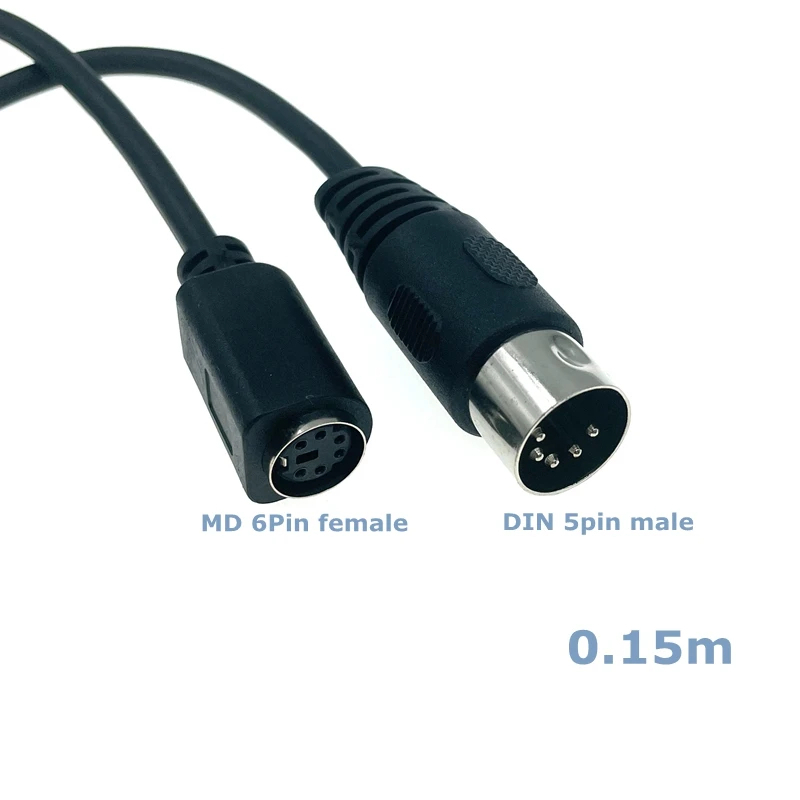 สาย AT to PS/2 DIN5 Male to Mini-DIN6 Female AT to PS/2 Keyboard Adapter Cable 0.15M ส่งจากไทย