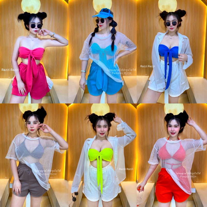birthday_shop ชุดสงกรานต์-ชุดเซ็ทเกาะอกเสื้อคลุม-แฟชั่นส่งกรานต์แซ่บๆ