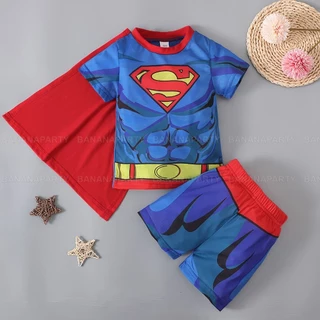 ชุดขาสั้น ผ้าใส่สบายไม่ร้อน ชุดซุปเปอร์ฮีโร่ hero ชุดแฟนซีเด็ก ชุดซุปเปอร์ฮีโร่ กัปตันอเมริกา สไปเดอร์แมน ฮัลค์ ไอรอน