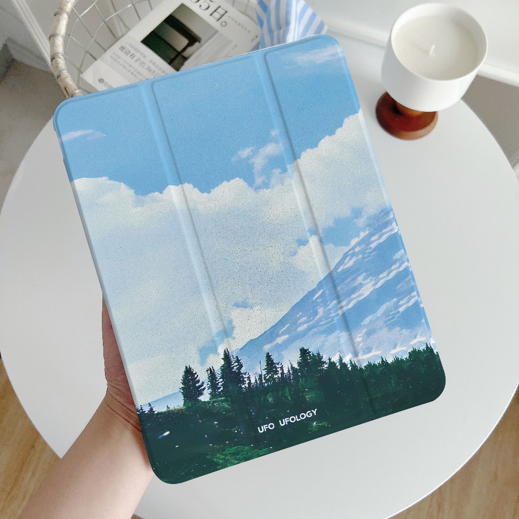 พร้อมส่ง เคสไอแพด อากาศดี Gen9 Air5 เคส iPad ทิวทัศน์ที่สวยงามPRO 11 2024 Air4/6 Caseมีที่เก็บปากกา
