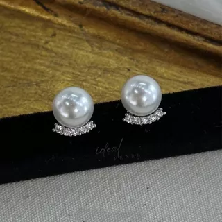 iDEAL ต่างหูแฟชั่น Smile Pearl ต่างหูเงิน ต่างหูเพชร ต่างหูผู้หญิง