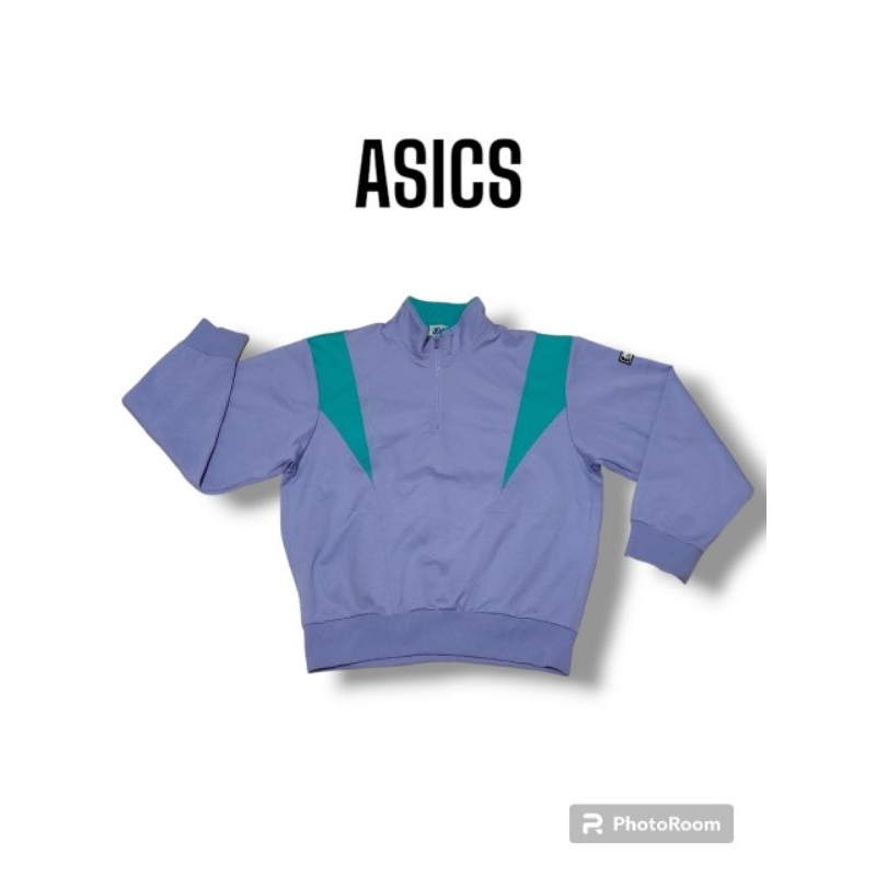 เสื้อแขนยาว ASICS มือสอง สีม่วงพาสเทล สภาพดี 🌟อก38🌟S001⚡