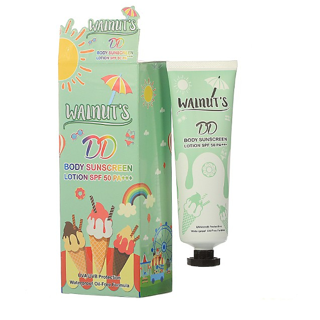 โลชั่นกันแดด วอลนัท ดีดี ( Sunscreen lotion walnut-s DD )135มล. SPF50 PA+++ กันน้ำ สงกรานต์นี้ต้องมี