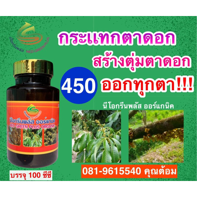 เปิดตาดอก นีโอกรีนพลัสออร์แกนิค สูตรกระแทกตาดอกใช้กระแทก 1-2 ครั้งช่วยให้ออกดอกง่ายออกดอกเร็วออกทุกตา