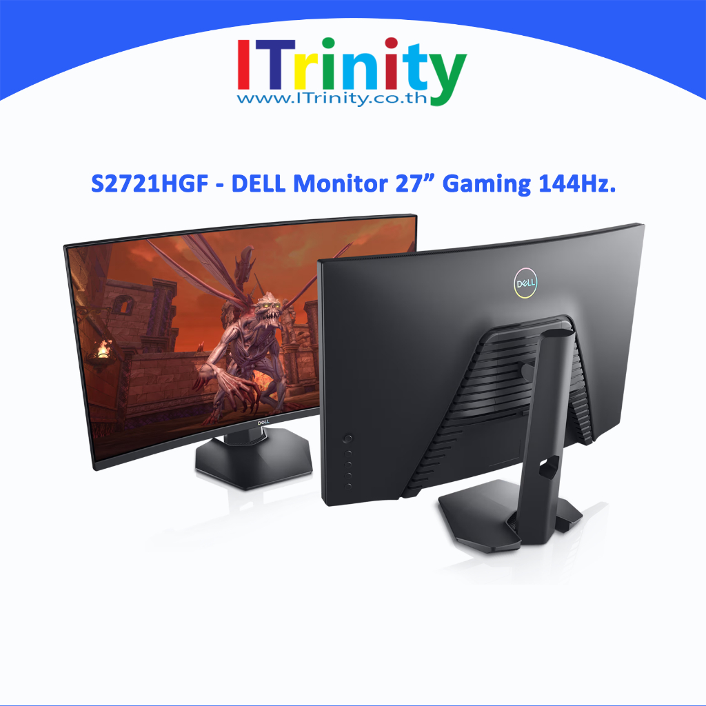 [ผ่อน 0%] Dell S2721HGF 27 Curved Gaming Monitor เดลล์ จอมอนิเตอร์ 27 นิ้ว Full HD 144Hz รับประกัน 3 ปี On-Site