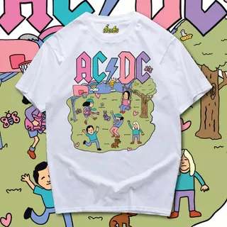 (🔥พร้อมส่งเสื้อเฮีย🔥)เสื้อ น่ารัก ACDC ผ้าCotton 100% มีสองสี ทั้งทรงปกติและ OVERSIZE