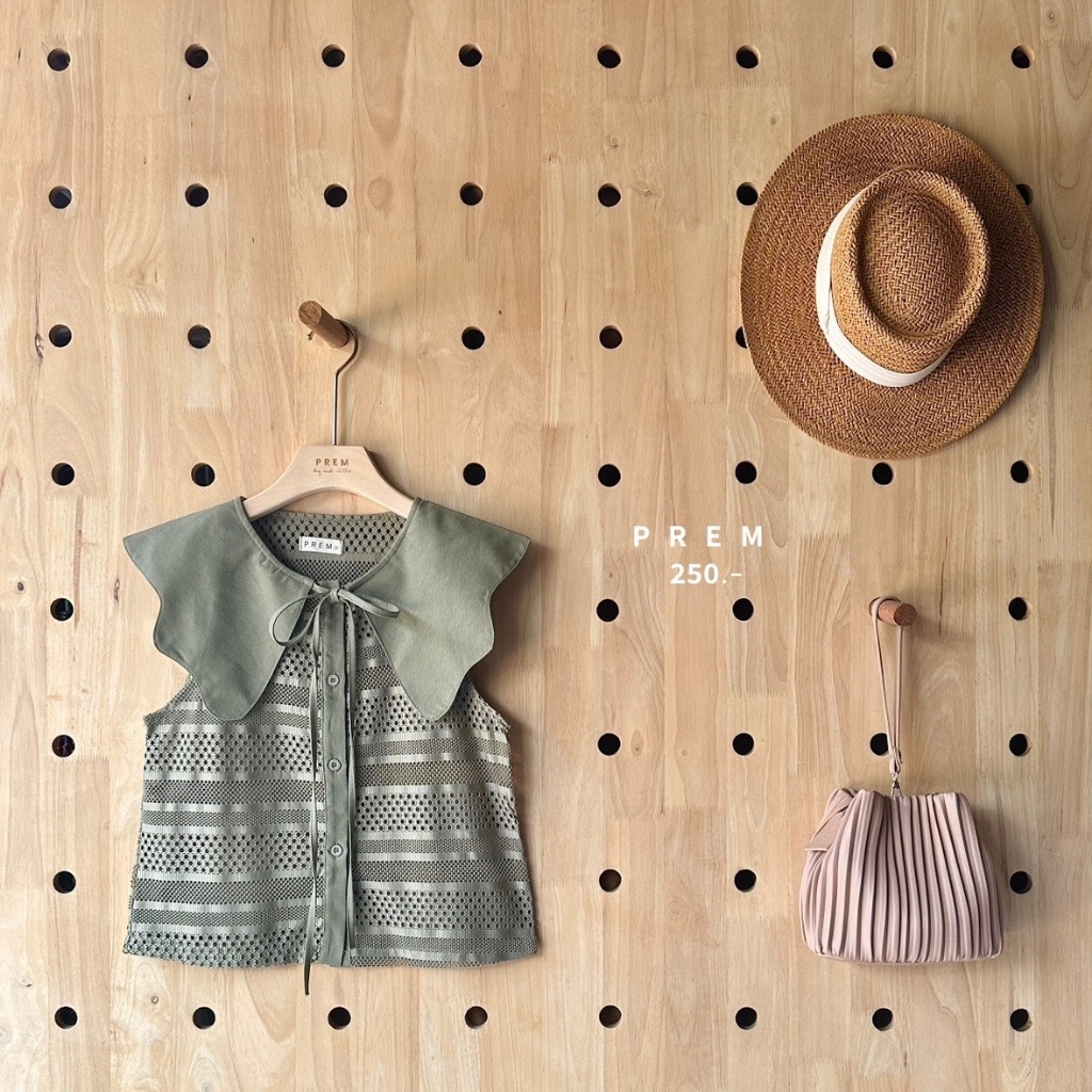 เสื้อลันตา ลายฉลุคอปก ขายดีมาก!!! #254