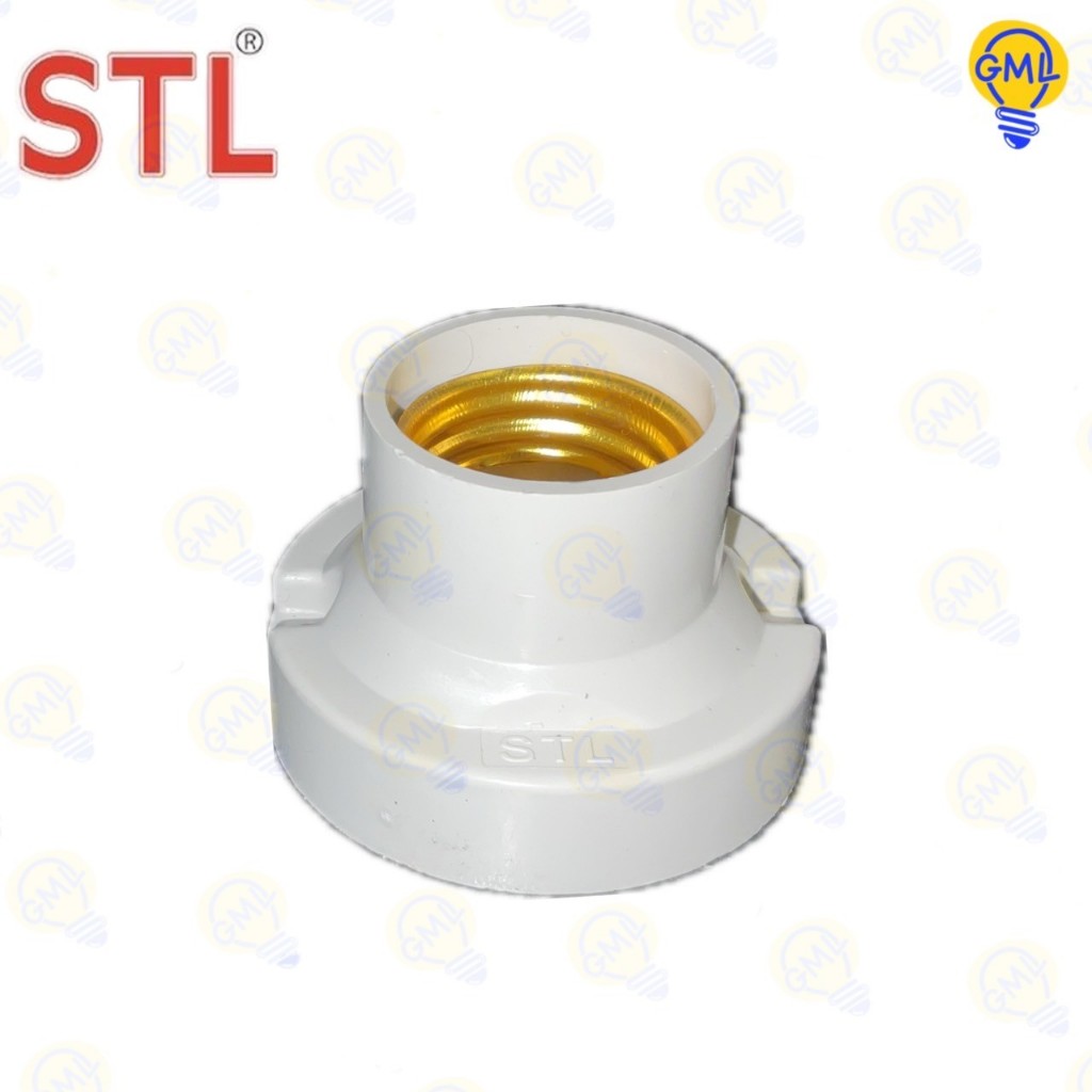 STL ขั้วแป้นเกลียว E27 สีดำ/สีขาว (พร้อมชุดน็อตยึด)