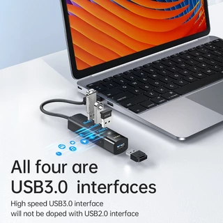 ⚡ส่งจาก กทม⚡Jasoz USB HUb USB 3.0*4 Splitter HUB รองรับฮาร์ดไดรฟ์ภายนอกสูงสุดถึง 18TB