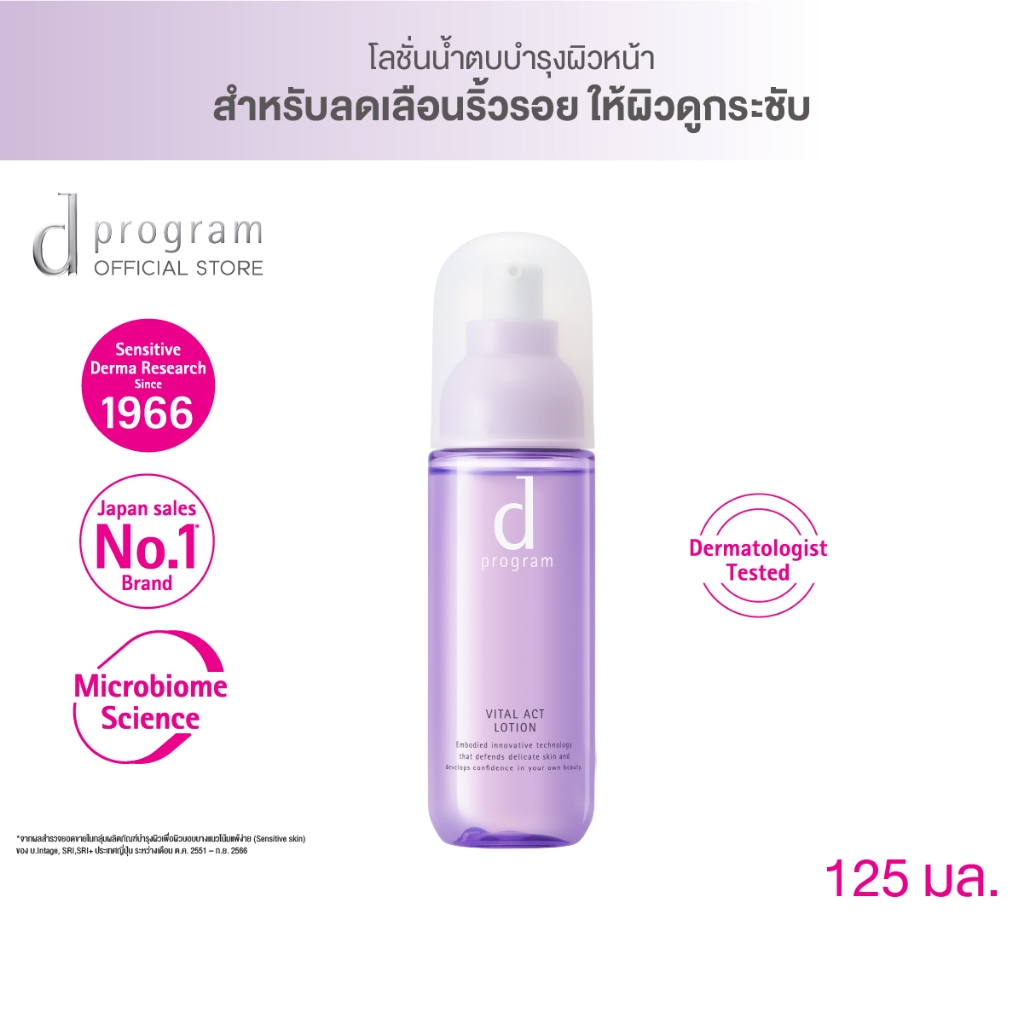 d program Vital Act Lotion MB 125 mL โลชั่นฟื้นบำรุงผิวที่มีสัญญาณแห่งวัยให้ดูกระชับ