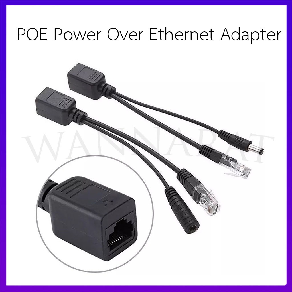 สายเคเบิลPOE Power Over Ethernet Adapter POE Splitter RJ45 Injector Power Supplyโมดูล12-48VสำหรับIP 