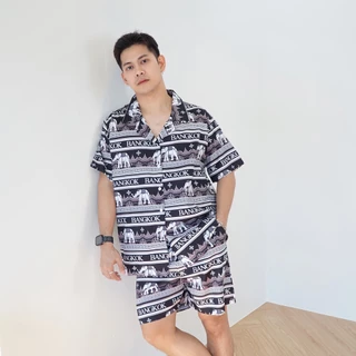 AMTAR CHANG Bangkok ชุดช้างบางกอก ลายช้างสุดเก๋ ไม่ซ้ำใคร ชุดเซ็ทเสื้อ กางเกงขาสั้น ขายาว