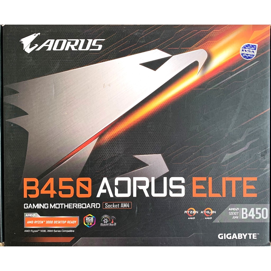 MAINBOARD (เมนบอร์ด) AM4 GIGABYTE B450 AORUS ELITE มือสอง