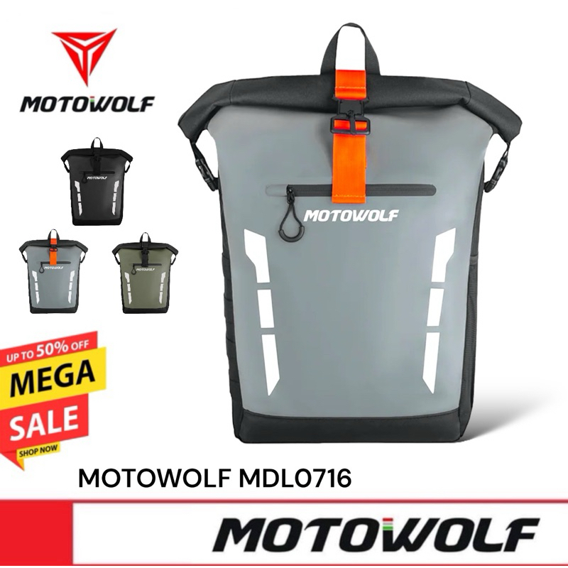MOTOWOLF MDL 0716 Backback กระเป๋าเป้สะพายหลัง กันน้ำกันฝน สำหรับใส่ขับขี่มอเตอร์ไซด์