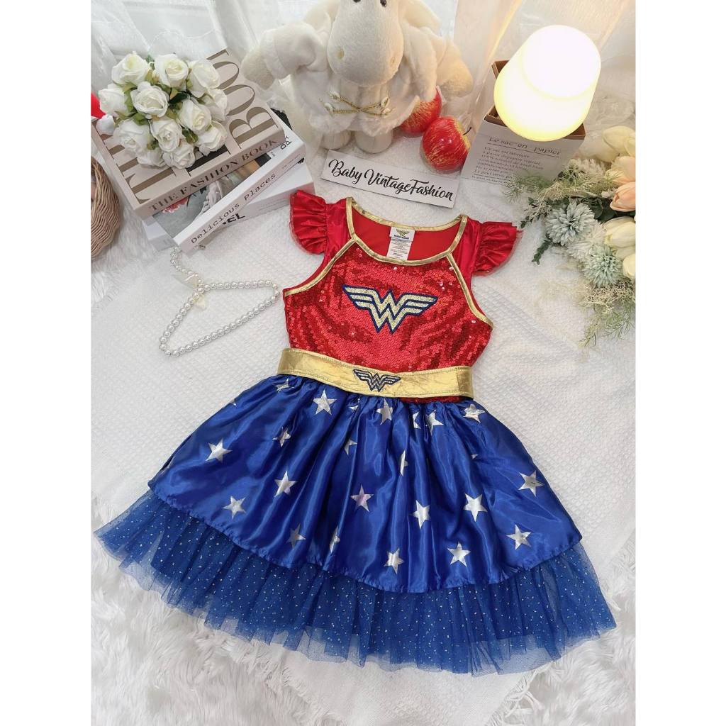 ชุดวันเดอร์วูแมนเด็กมือสอง**ป้าย Wonder woman ของแท้!!!/เทียบไซส์ 120-130 cm** Fancy007
