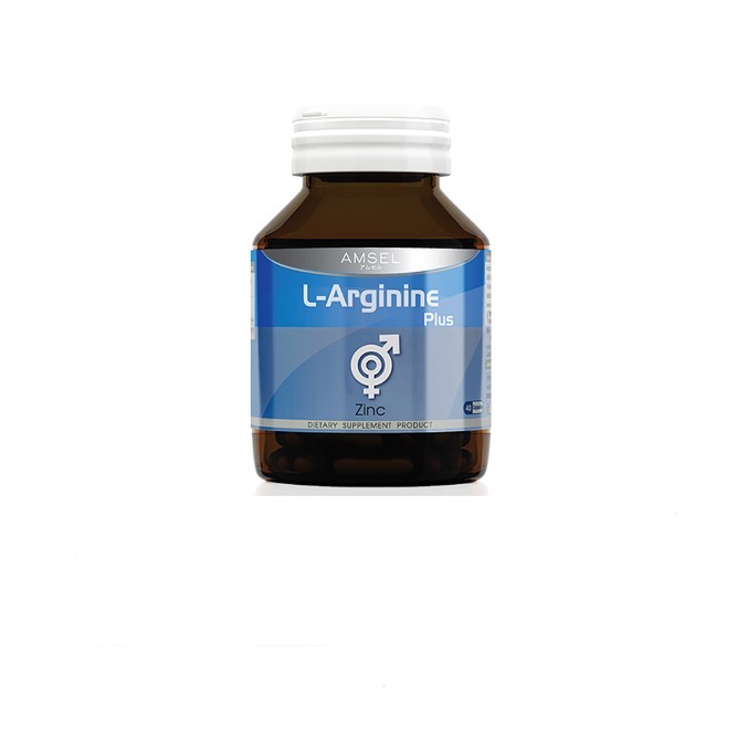 พร้อมส่ง❤️AMSEL L-Arginine Plus Zinc ผลิตภัณฑ์เสริมอาหาร 40Capsules หมดอายุ:26/06/25