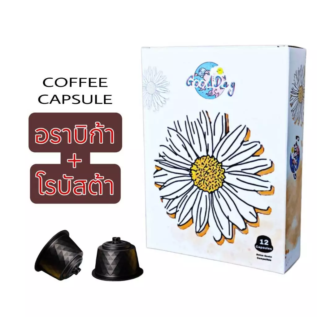 กาแฟแคปซูล อราบิก้า+โรบัสต้า สำหรับเครื่องระบบ DOLCE GUSTO เท่านั้น(1 กล่อง 12 แคปซูล)