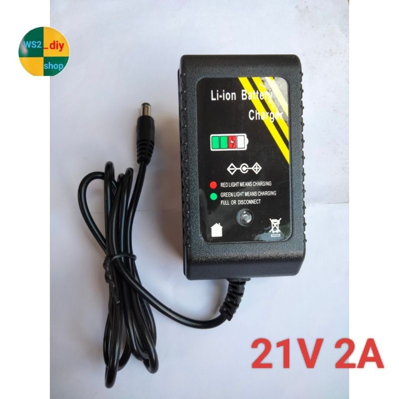 อะแดปเตอร์ ชาร์จแบตลำโพงบูลทูธ Li-ion 21V 2A เต็มแล้วตัด มีไฟ LED แสดงสถานะ