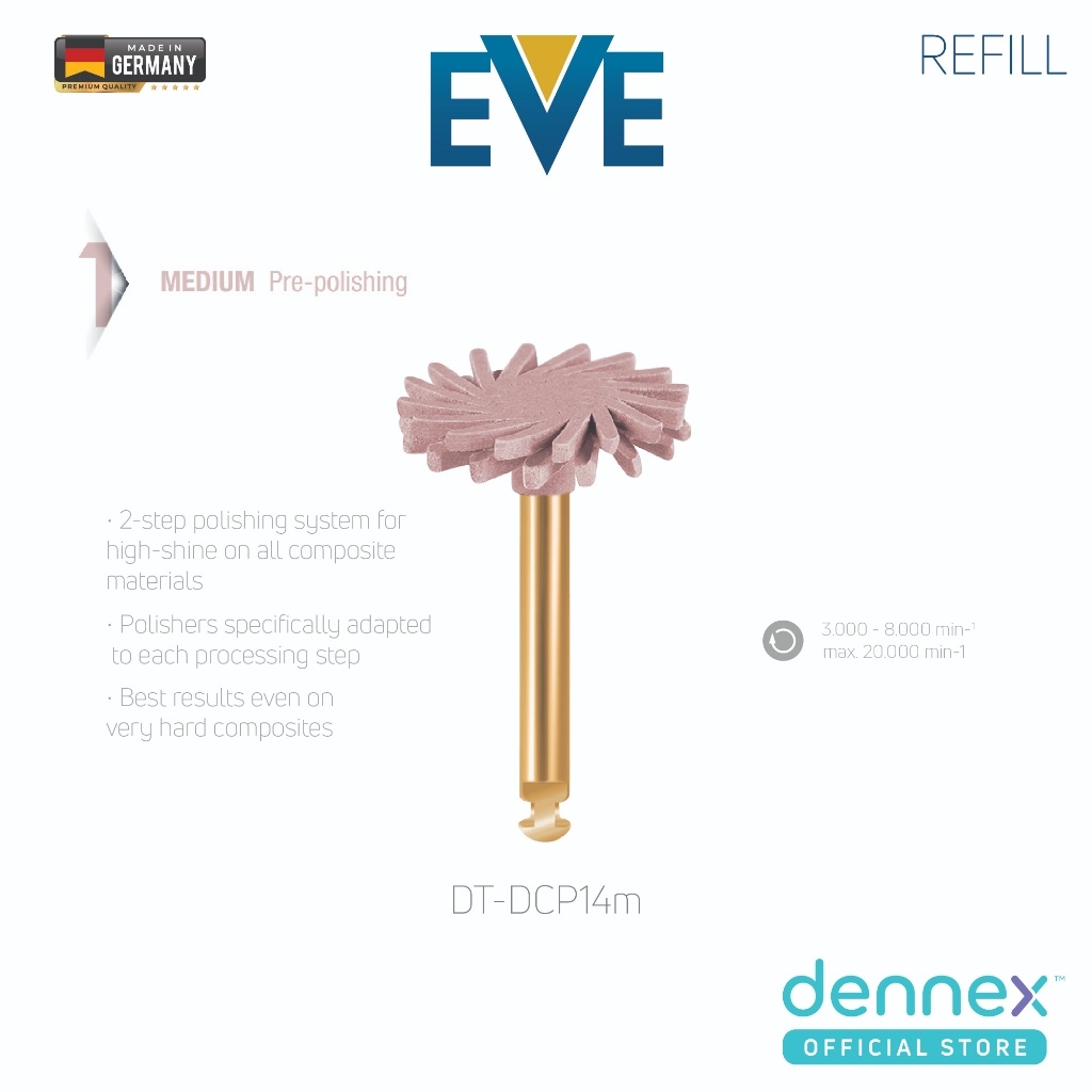 Refill หัวขัด EVE DIACOMP PLUS Twist RA  " DT-DCP14m " by Dennex pack of 3