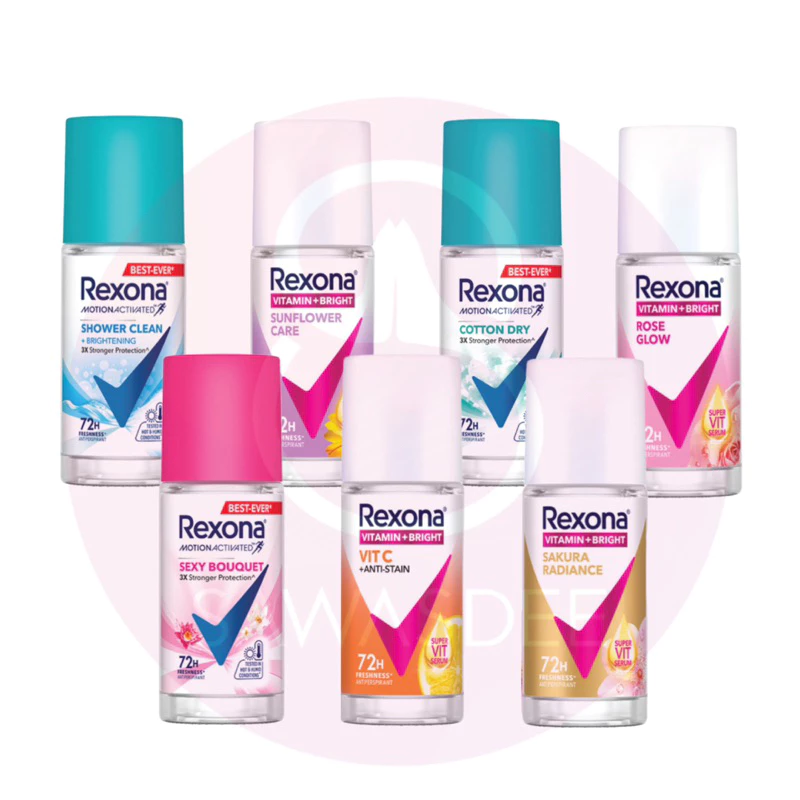 Rexona เรโซนา วิตามิน+ไบรท์ โรลออนลดเหงื่อและระงับกลิ่นกาย (ขนาด 45 มล.)