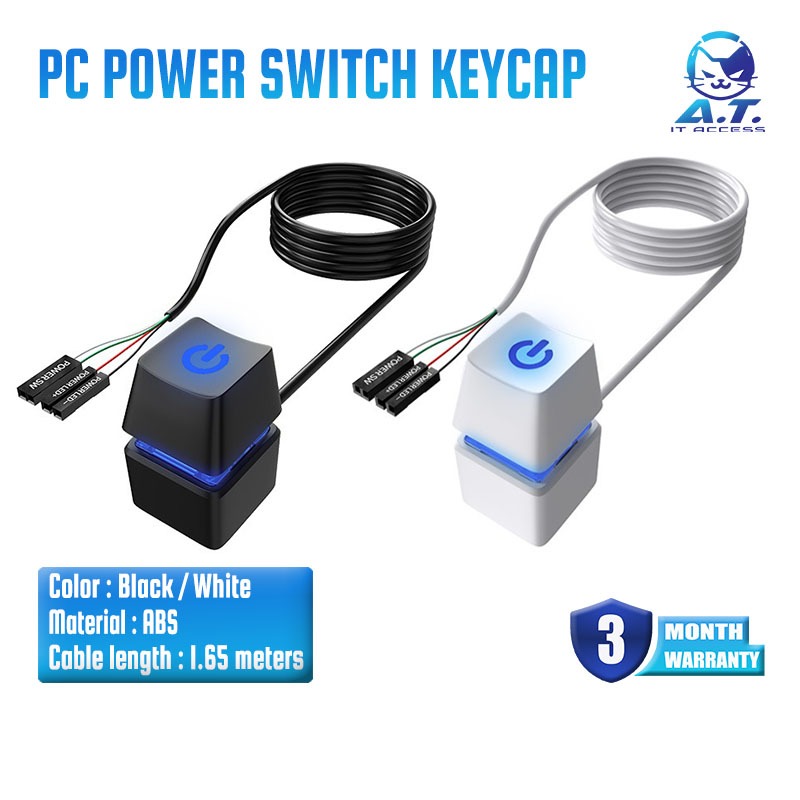 🔥 PC Power Switch ปุ่มเปิด-ปิด พีซี เคส 🔥 ปุ่ม Blue Switch เปลี่ยน Keycap ได้ 🔥