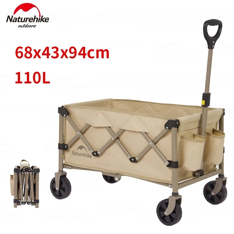 Naturehike Camping Folding Trolley 110L Collapsible Wagon Cart Portable Large Capacity for Outdoor Shopping Trolley