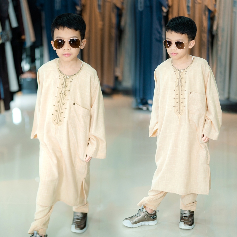 ชุดปากีเด็กชายแขนยาว เสื้อพร้อมกางเกง ใส่สบาย  คละลายปัก BA33วาริสมุสลิม ep2.