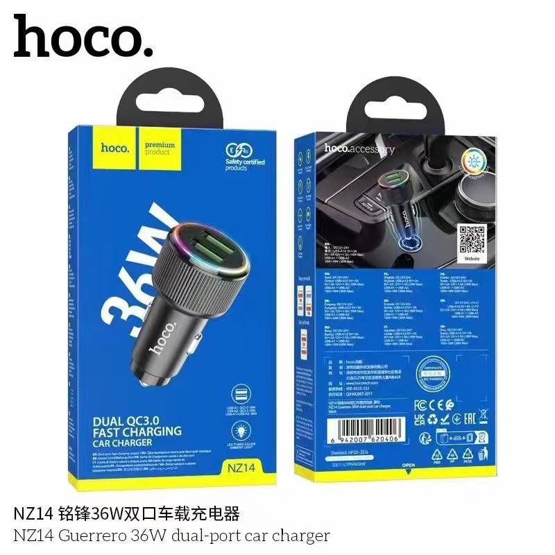 Hoco NZ14 / A / B Car Charger Dual Port 58.5W หัวชาร์จรถ 2ช่อง 2USB 36W/ Type-C PD 20W + USB QC 3.0 / PD 50W (2C)