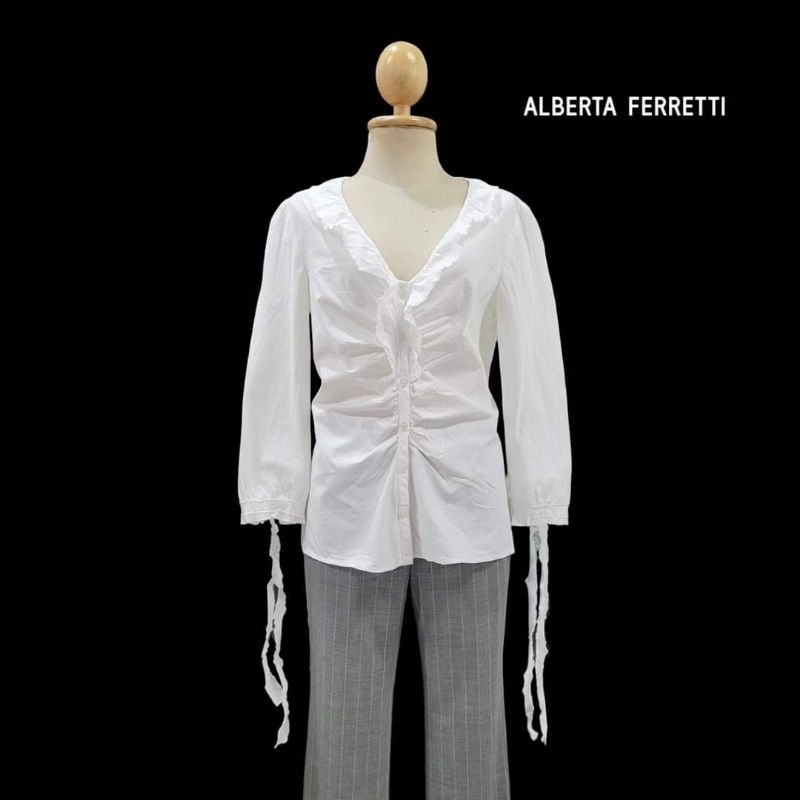 Philosophy Di Alberta Ferretti Ruffle-trim V-neck Blouse