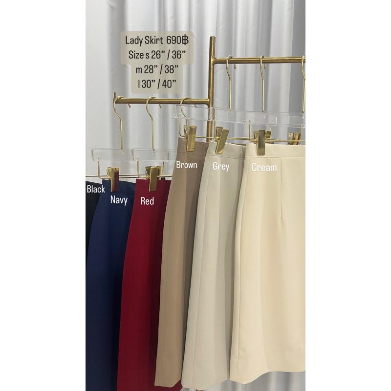 “Lady skirt” กระโปรงทรงสอบ ผ่าหลัง ใส่สมัครงาน/สมัครแอร์ งานมีซับในเย็บติดในตัว  ทรงเข้ารูปกำลังดี